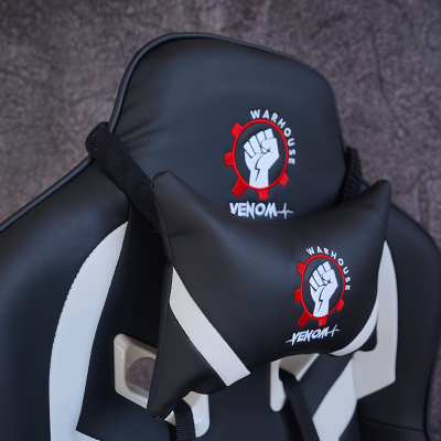 Scaun gaming ergonomic pro Venom, spatar inalt, alb-negru